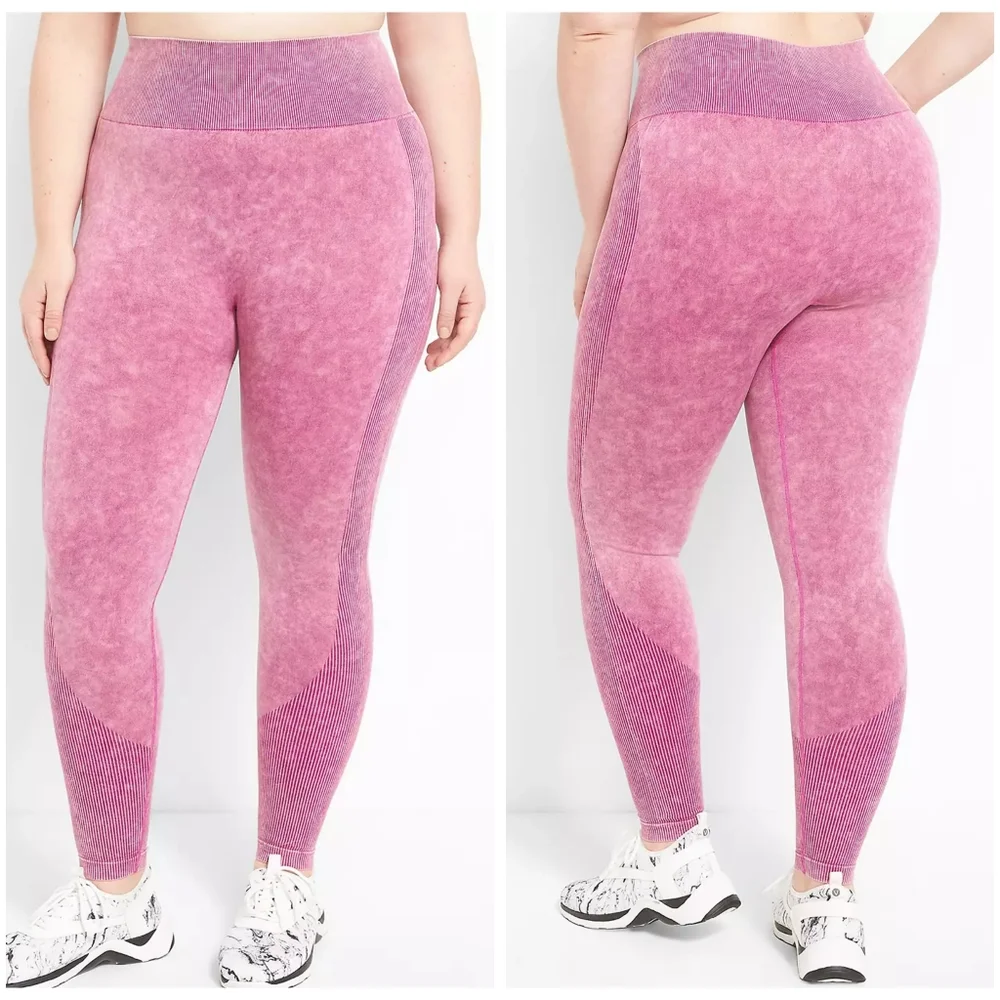 Lane Bryant Livi active high rise 7/8 tights leggings pink 22/24 NWT - Picture 2 of 7